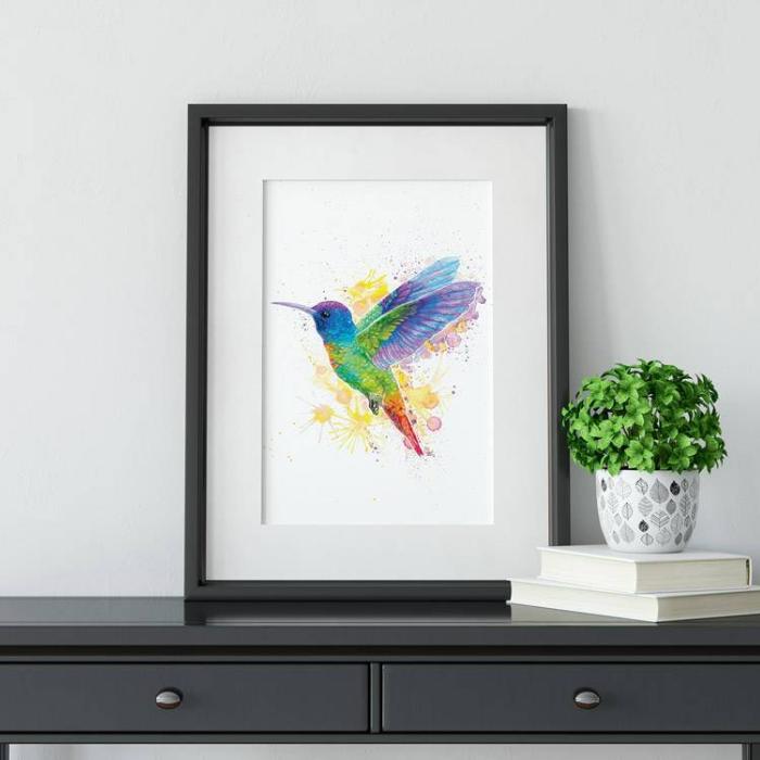 Hummingbird Art Print - Watercolour Birds – Earthdrawn Studio